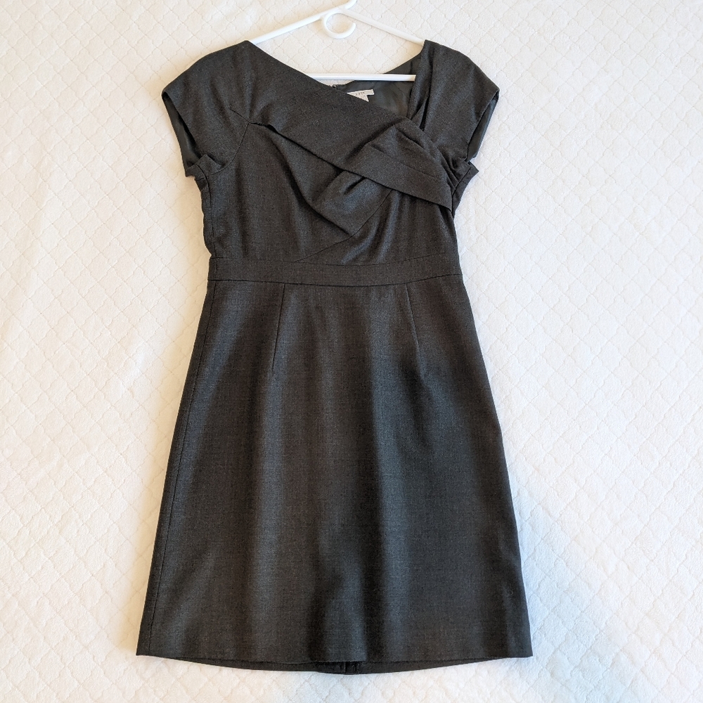 NWOT J. Crew Olive Green Origami Wool Dress, size 4